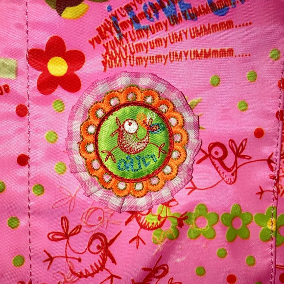 Kids hot pink I love carrots Oilily backpack - Picture 3 of 8